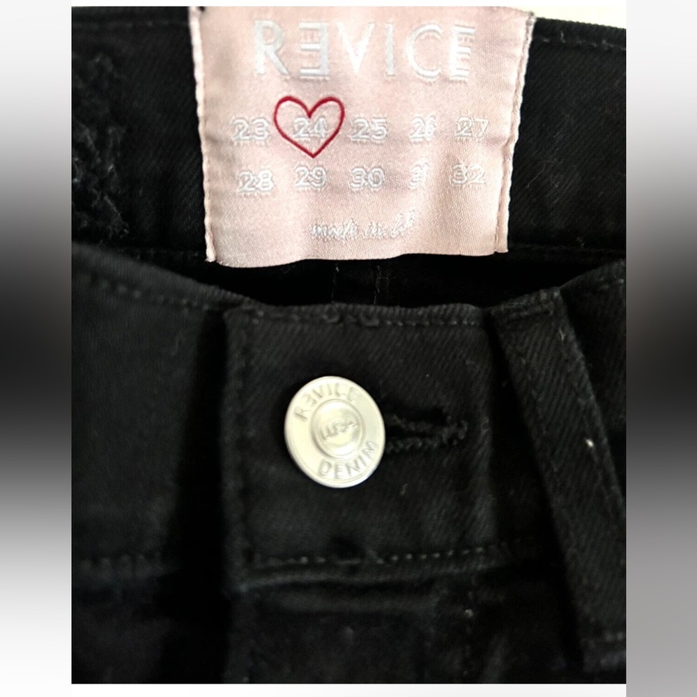 Revice | Black Skinny Leg High Rise Distressed Jeans Size 24 Black Dark Wash - Picture 10 of 10